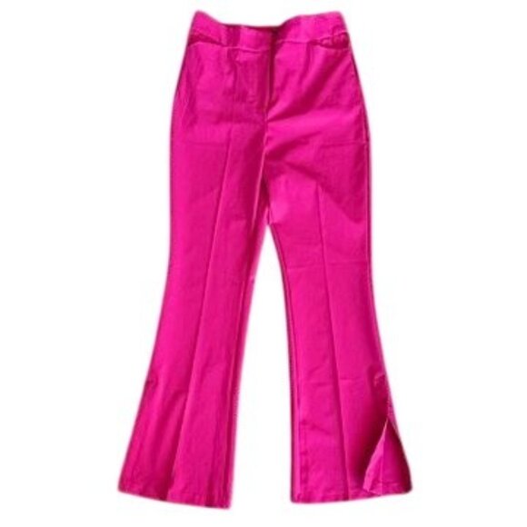 New York & Company Hot Pink High Rise Flare Pant Fit To Flatter Split Leg NWT - Picture 5 of 10